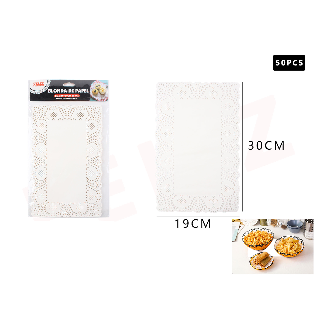 Blonda de Papel Rectangular 19x30 cm 50pcs 1