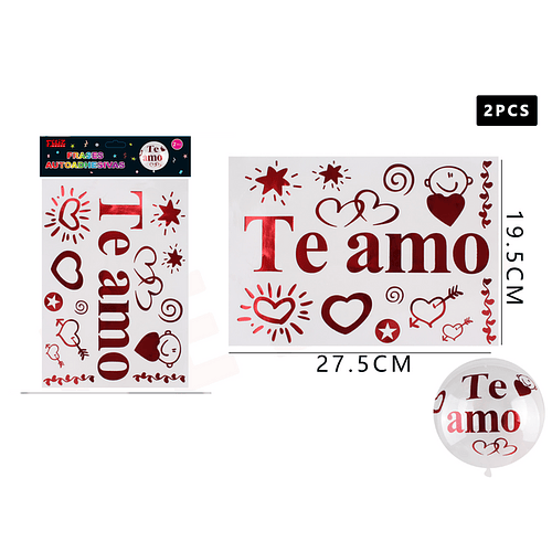 Sticker para Globos Te Amo Rojo, 19.5*27.5 cm