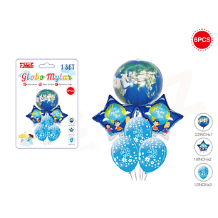 Set Globos Día del Niño Planeta 6 pcs