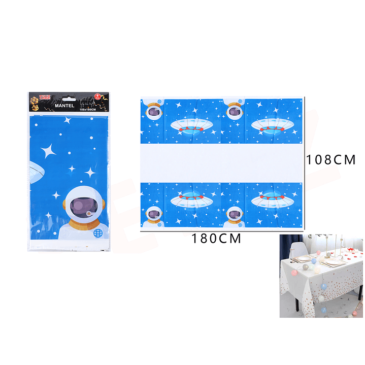 Mantel Plástico Diseño Astronauta 108*180cm 1