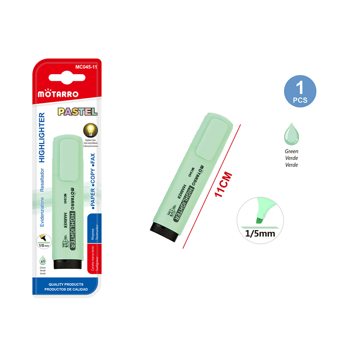 Destacador Pastel Verde 5 mm 1