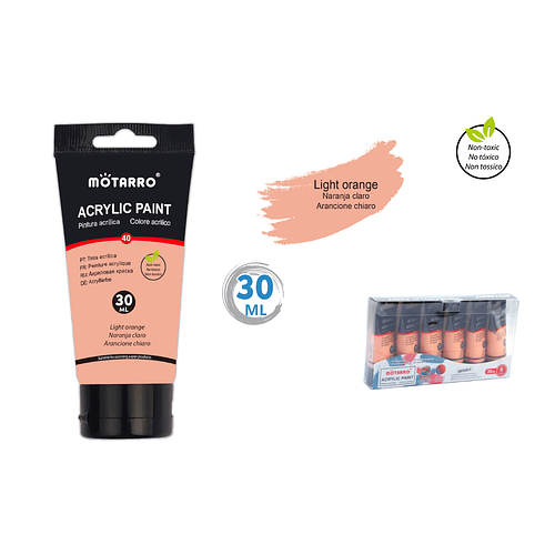 Pintura Acrílica Naranja Pastel 30 ML