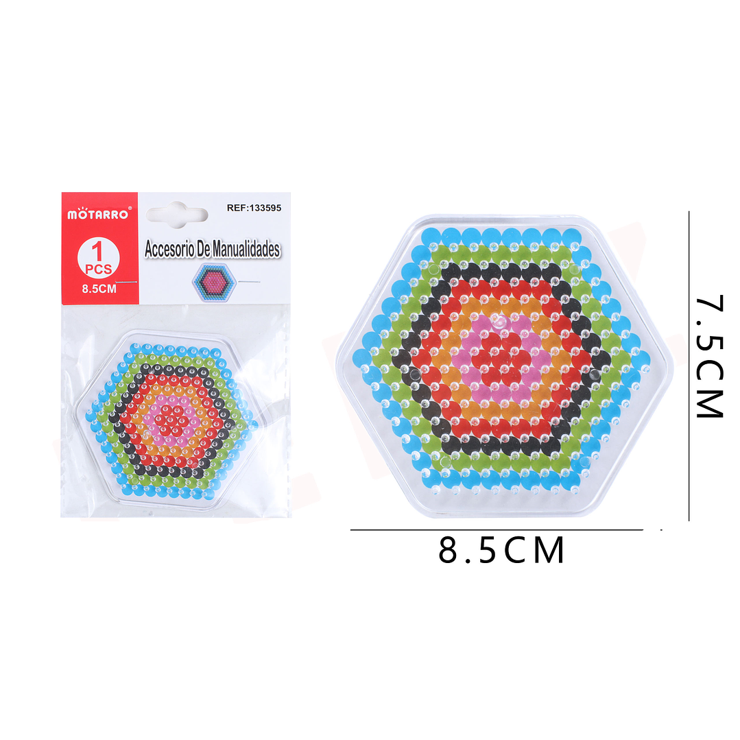 Plantilla Hama Beads Hexagono 8,5x7,5 cm 1pc 1
