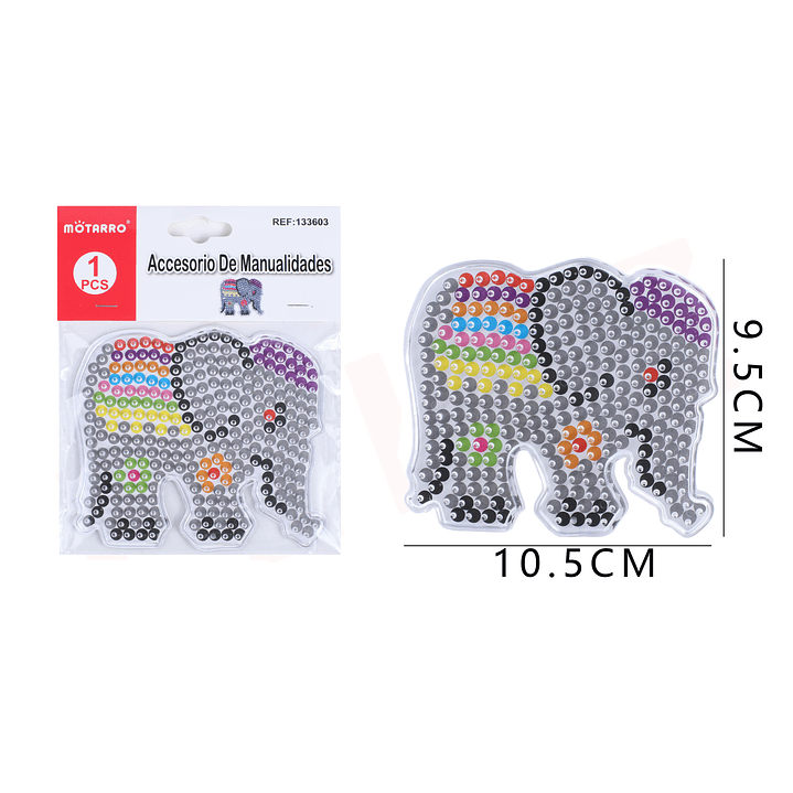 Plantilla Hama Beads Elefante 10,5x9,5 cm 1pc 1