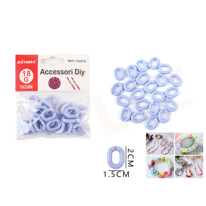 Accesorio para Pulseras Morado 15*20mm 18g 1