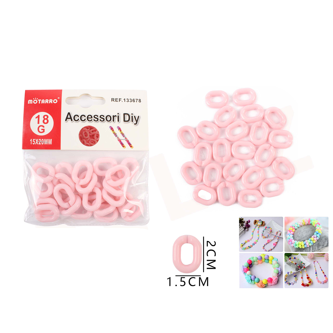 Accesorio para Pulseras Rosado 15*20mm 18g 1