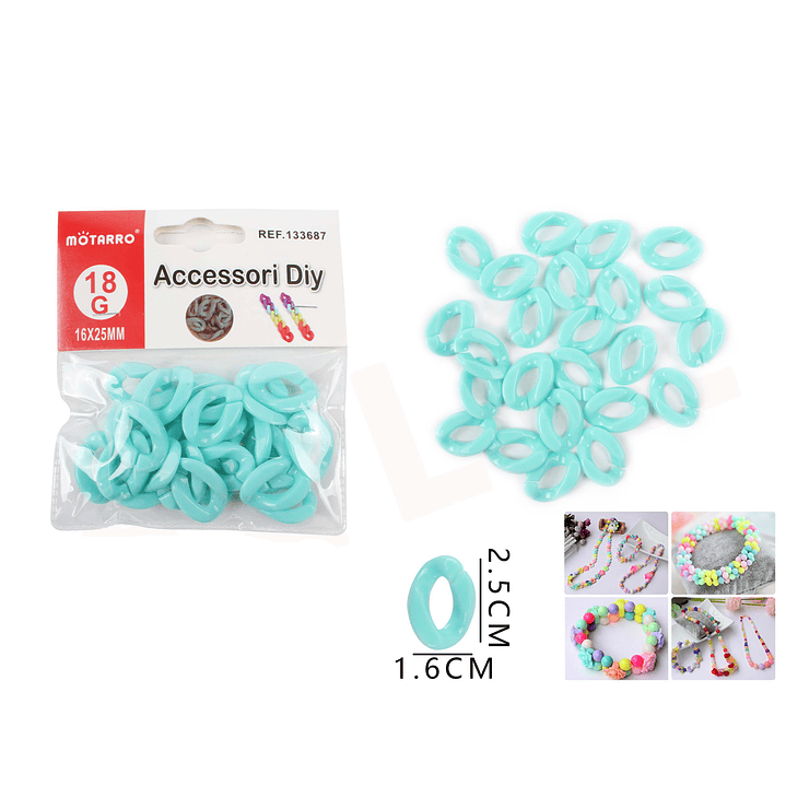 Accesorio para Pulseras Celeste 16*25mm 18g 1