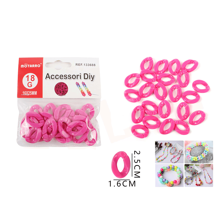 Accesorio para Pulseras Fucsia 16*25mm 18g 1
