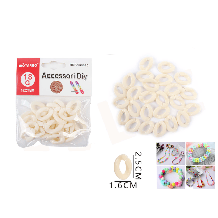 Accesorio para Pulseras Blanco 16*25mm 18g 1