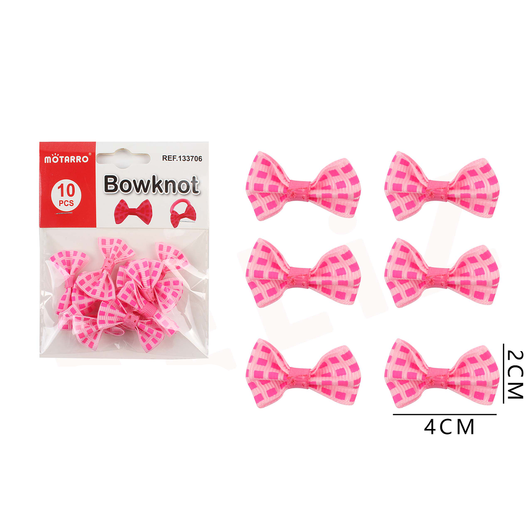 Lazos Rosado Claro estilo cuadrille 4 cm 10 pcs 1