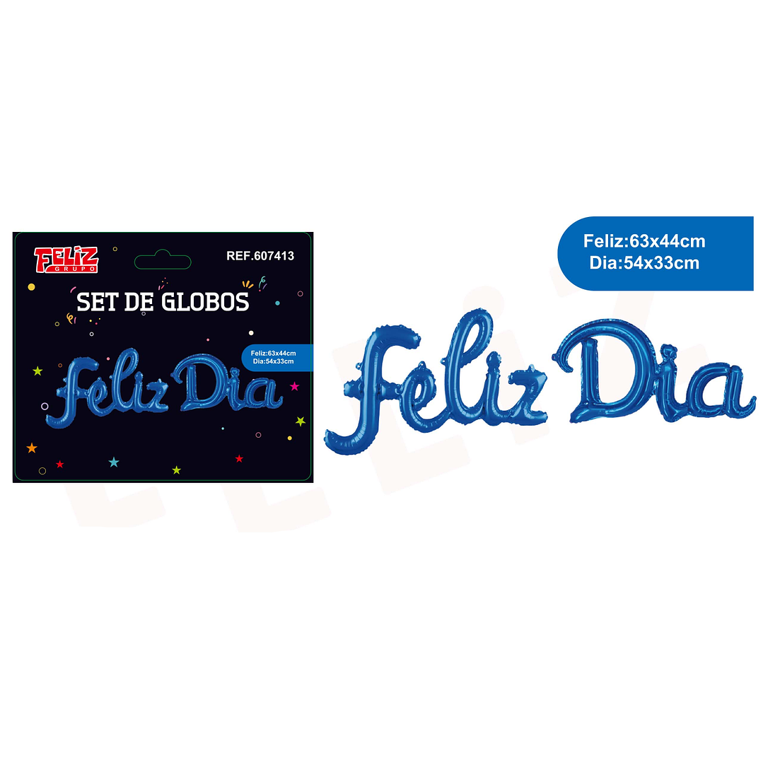 Globos Frase Feliz Día Azul 1
