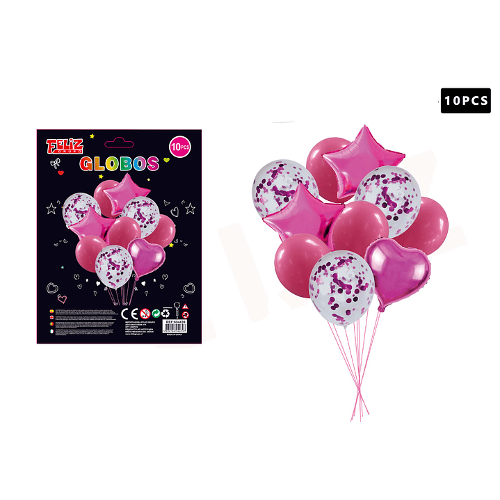 Set Globos Color Rosado 10 pcs 1