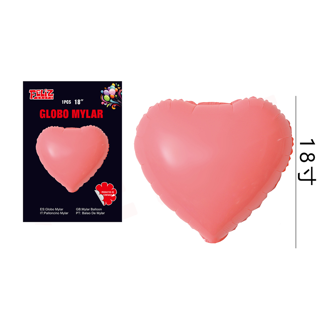 Globo Corazón Rosado Crema 1