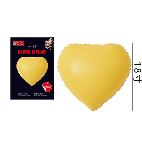 Globo Corazón Amarillo Crema