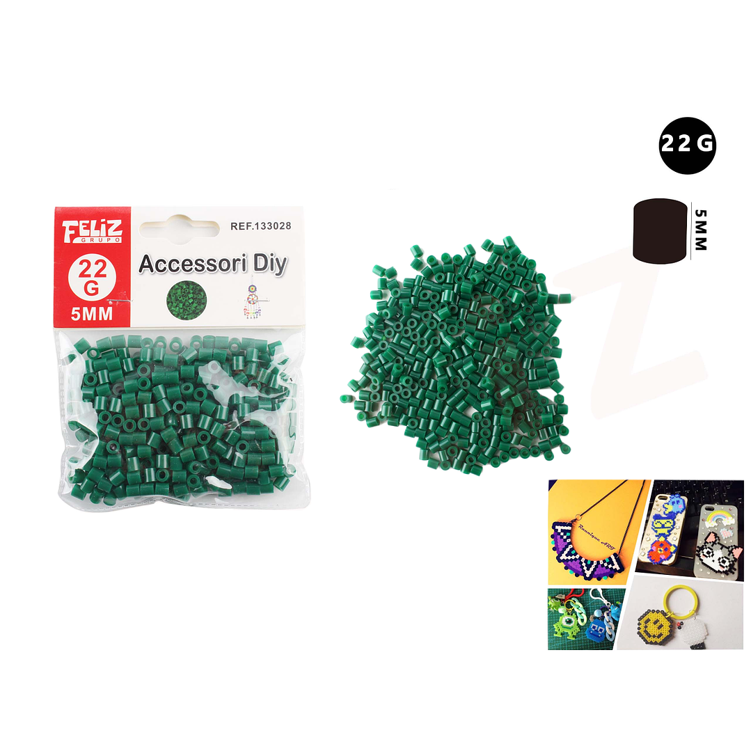 Piezas Hama Beads Verde Oscuro 5 mm 22 g 1