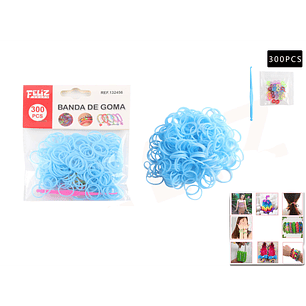 Bandas de Goma para Pulseras Celeste 300pcs