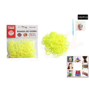 Bandas de Goma para Pulseras Amarillo 300pcs
