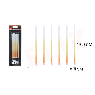Velas de Cumpleaños Naranja 6pcs