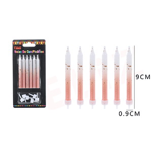 Velas de Cumpleaños Naranja 6pcs