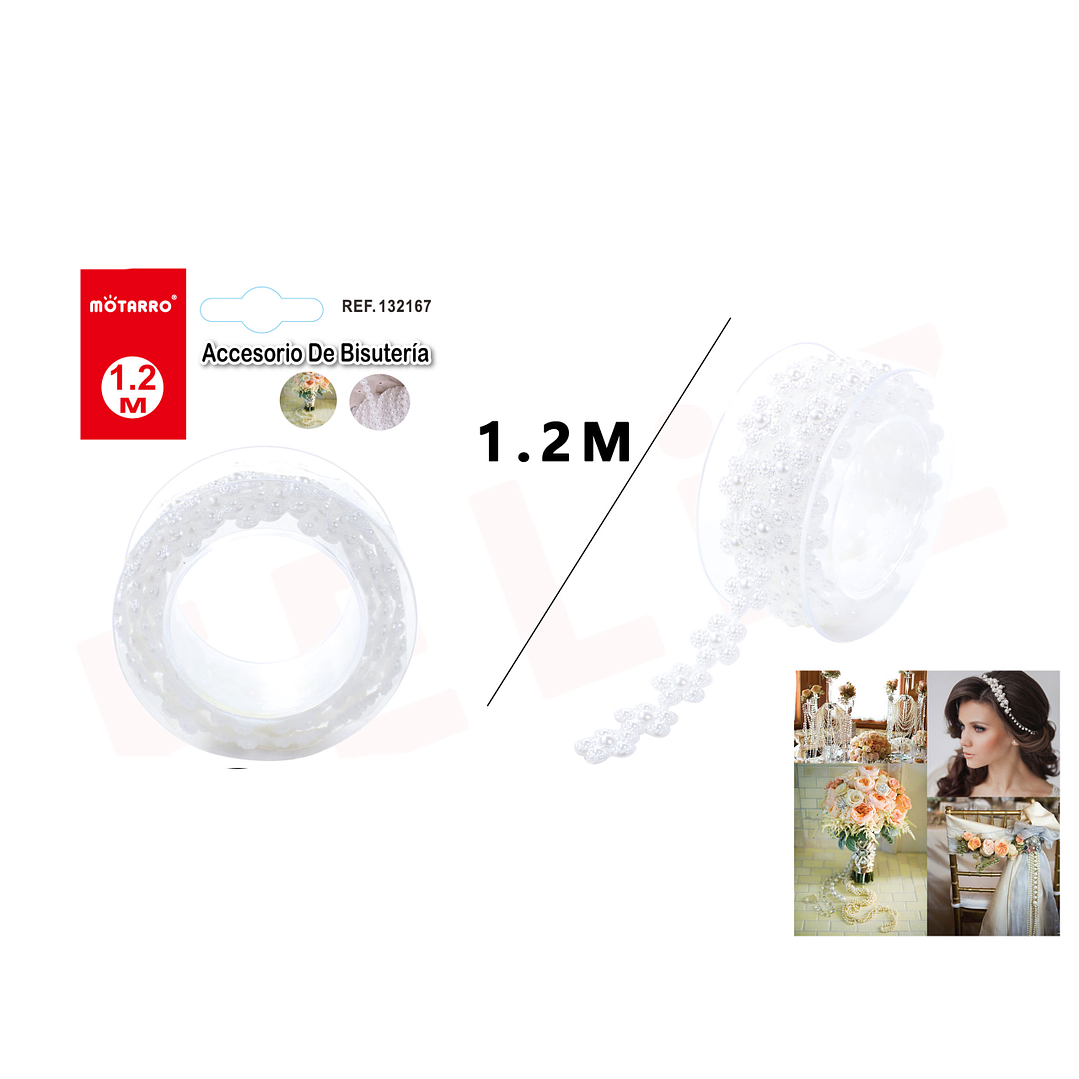 Cinta de Bisuteria Blanca 1.2 M 1