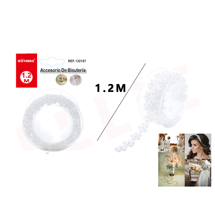 Cinta de Bisuteria Blanca 1.2 M 1