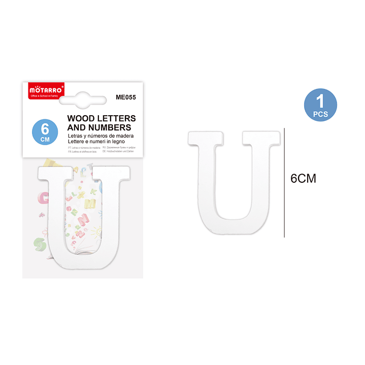 6Cm Letras de Madera U 1
