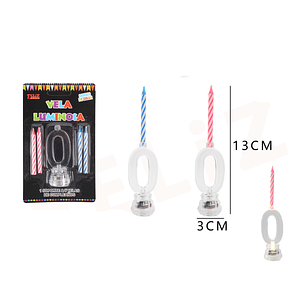 Vela de Número 0 Con Luz
