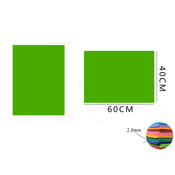 Goma Eva Verde Claro 40X60 Cm 1