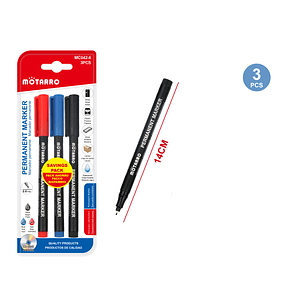 Marcador Permanente 06 Mm 3 Pcs