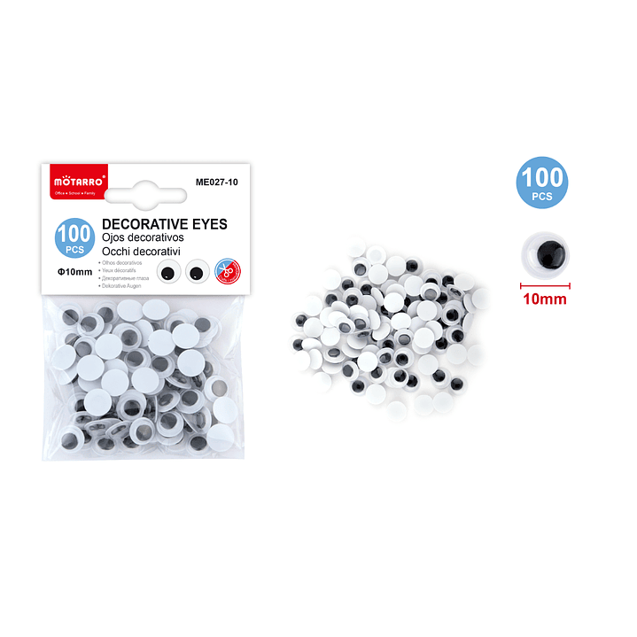 Ojos Decorativos Redondo 10mm 100pcs 1