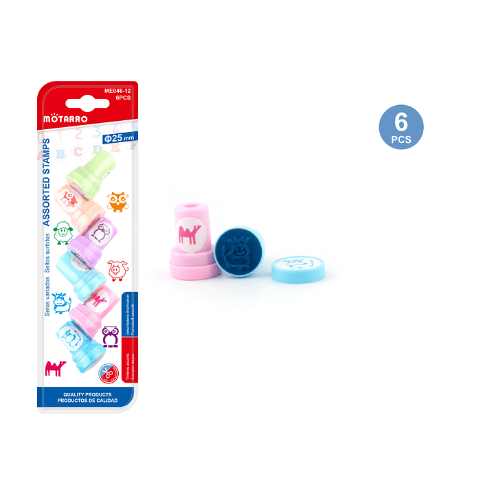 Timbres Animados Animales 6 pcs 1