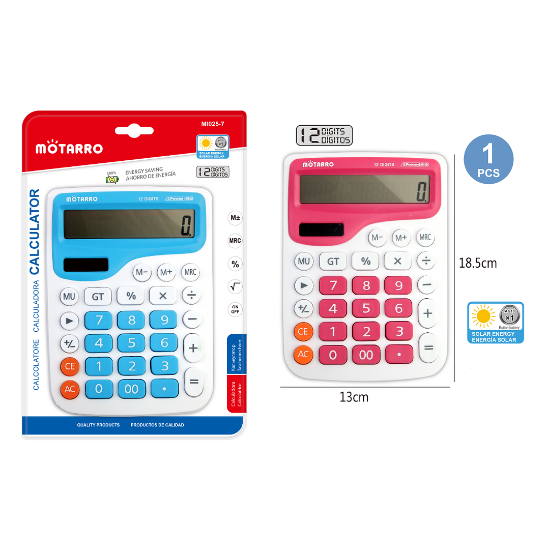 Calculadora Solar 12 Digitos 13x18.5cm 1