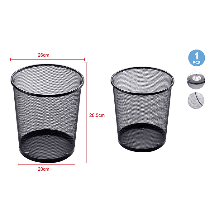 Basurero Negro 26x28.5 cm 1