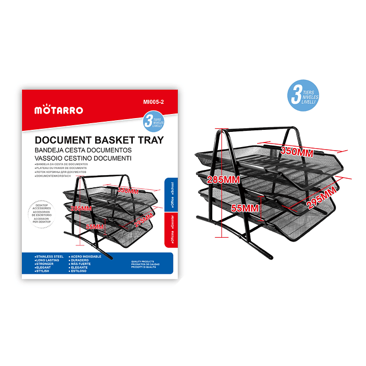 Bandeja Cesta Documentos 3 Niveles 1
