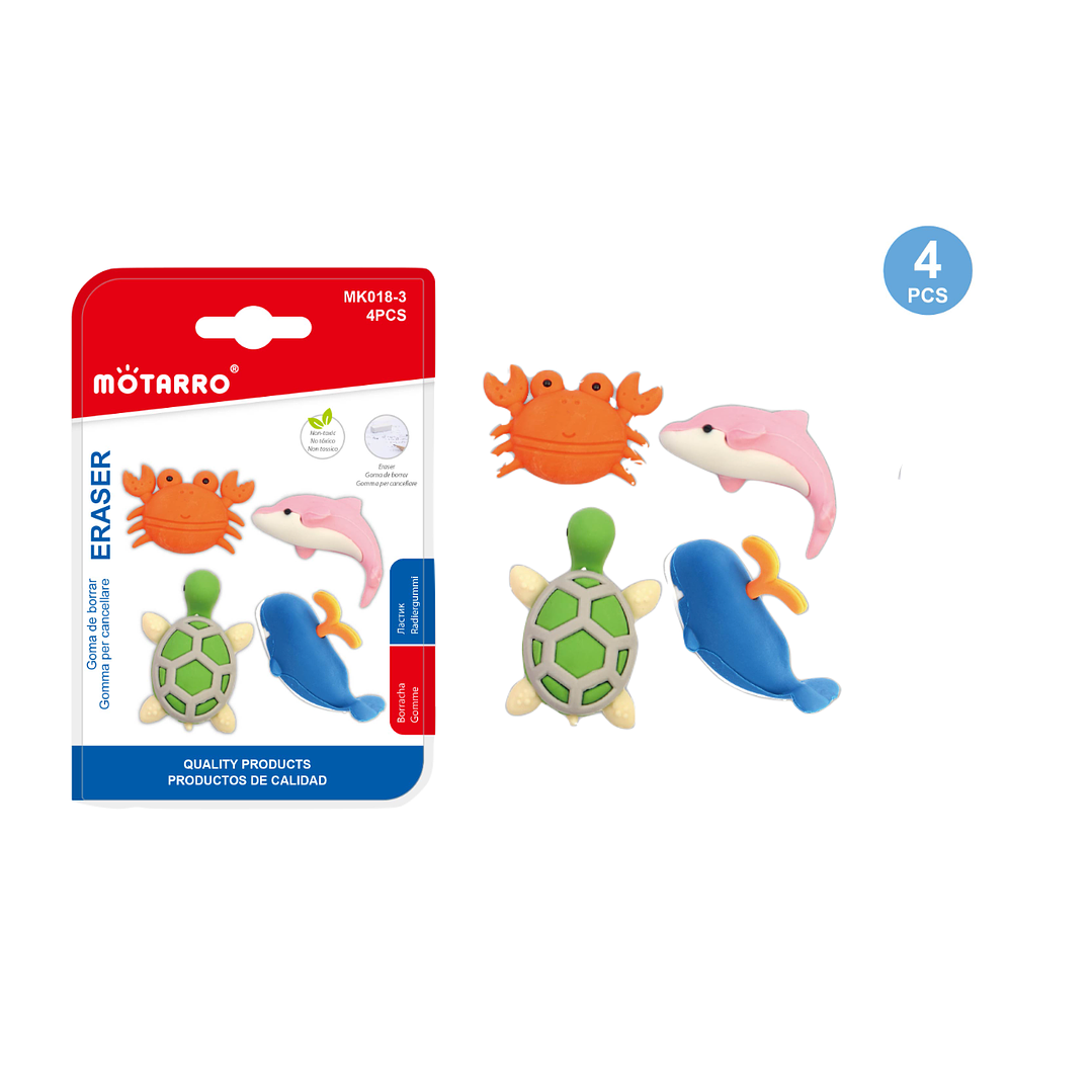 Set Goma de Borrar Fondo Marino 4 pcs 1