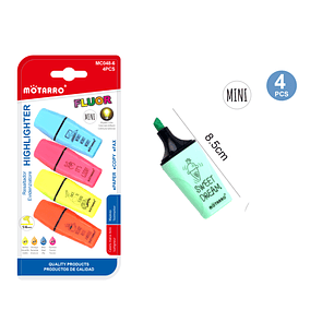 Destacador Mini Fluor 4 Colores