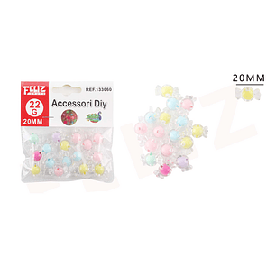Piedra para Pulsera Multicolor Forma de Dulce 20mm 22g