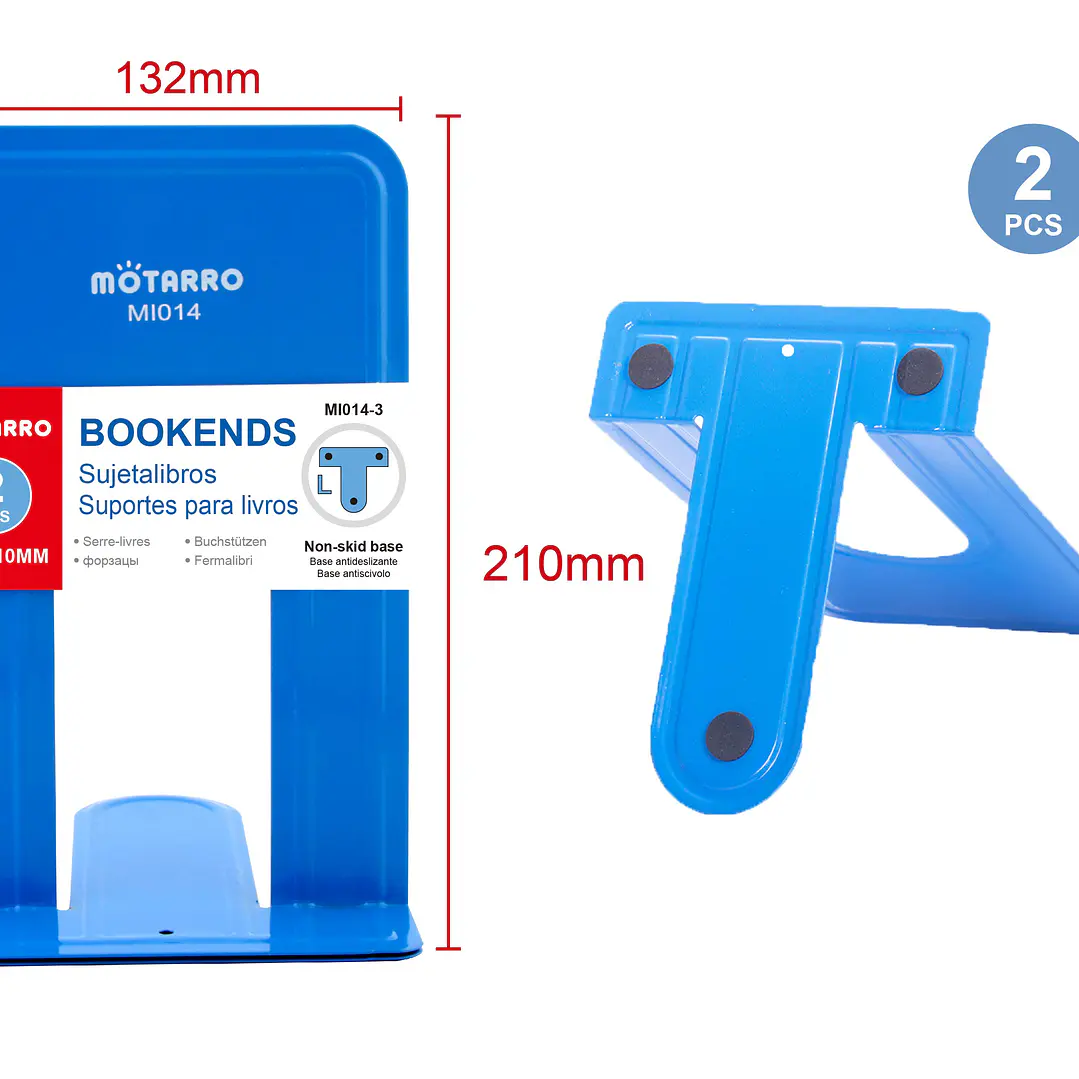 Sujetalibros Azul 13.2x21 cm 2 Unidades 1