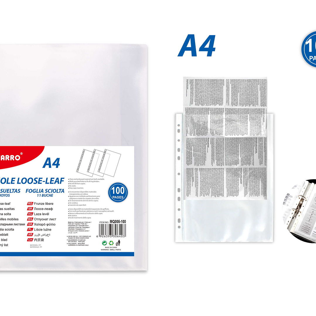 Fundas Para Hojas A4 100 hojas 1