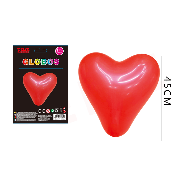Globo Látex Corazón 45 cm 1