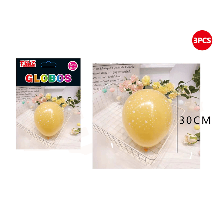Globo Amarillo Con Estrellas 1