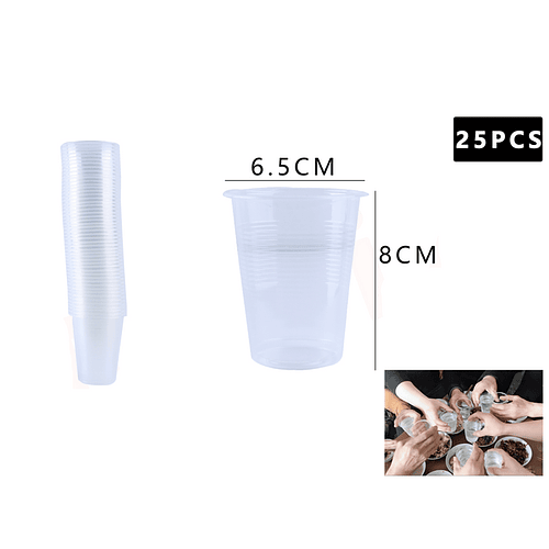 25Pcs Vasos Plásticos 200Ml Transparente