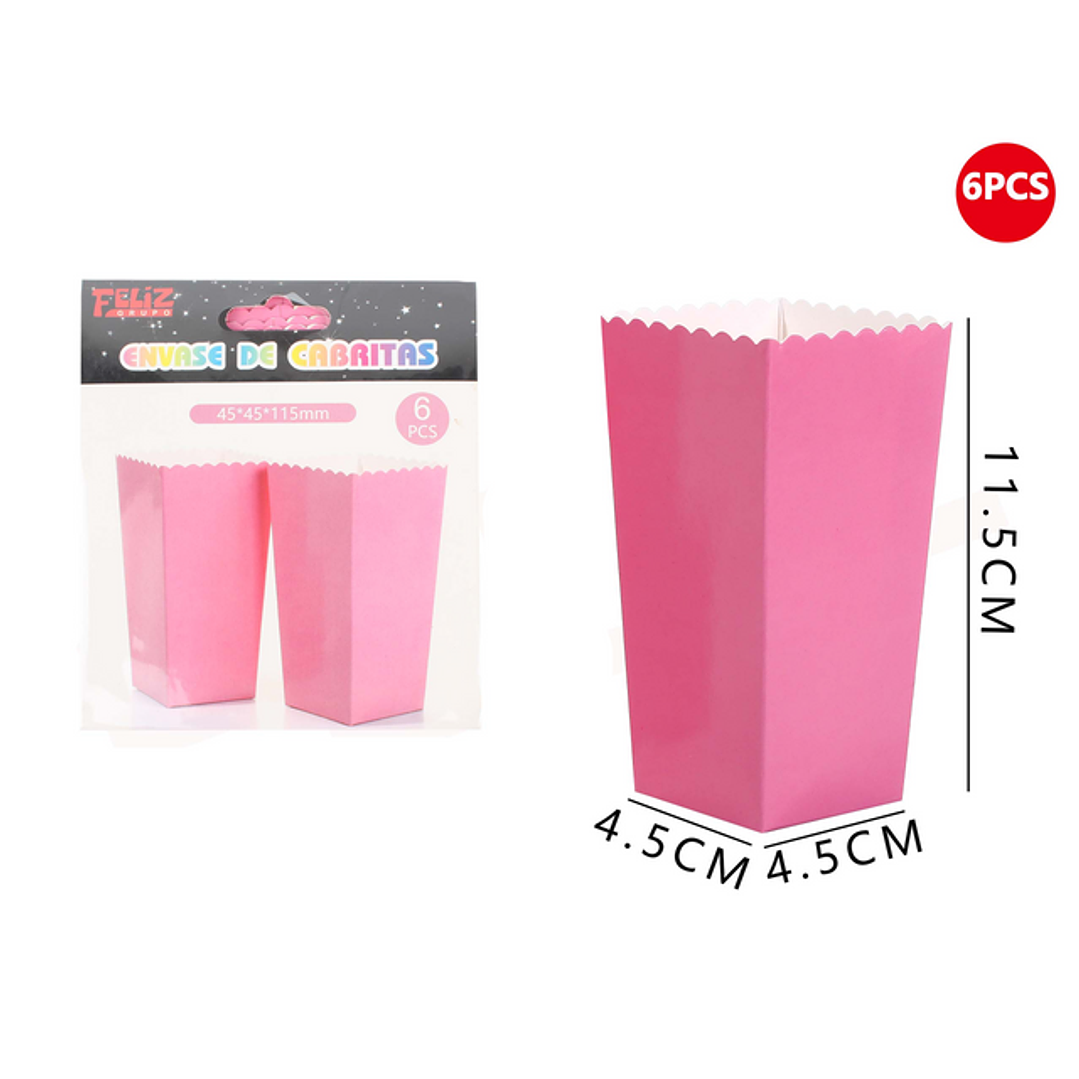 Cajas de Palomitas Rosado 6pcs 1