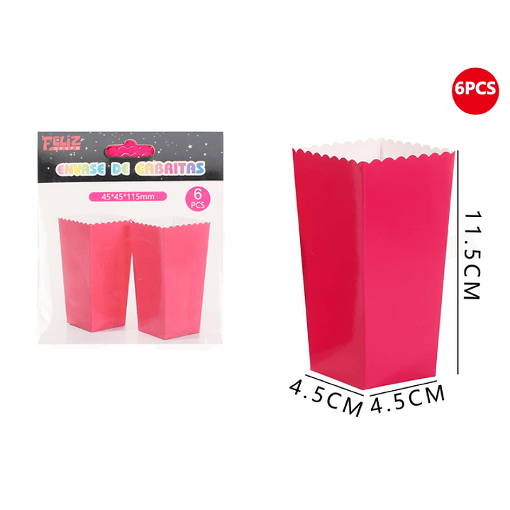 Cajas de Palomitas Rojo 6pcs 1
