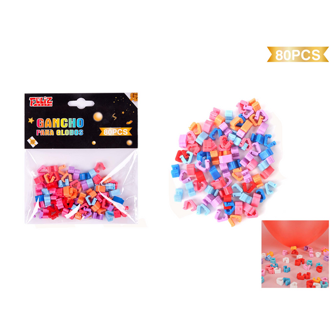 Gancho Para Globos Colores 80 pcs 1