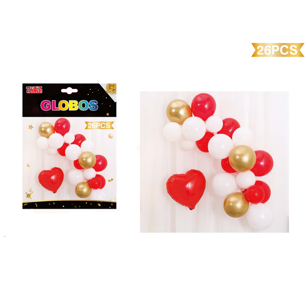 Set Globos Corazón Multicolor 25 pcs 1