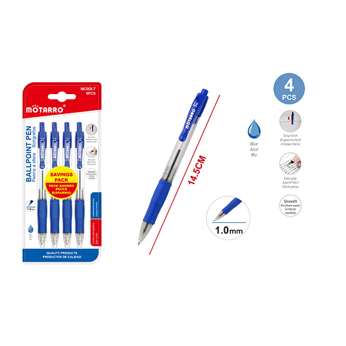 Bolígrafos Azul 4 pcs