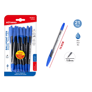 Boligrafos Azul 21 Pcs