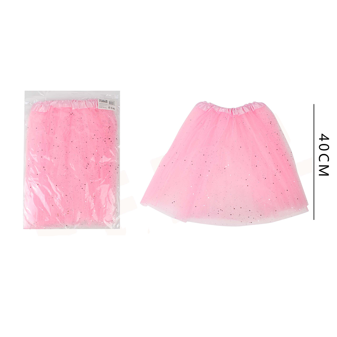 Tutu Rosado con Glitter 40Cm 1