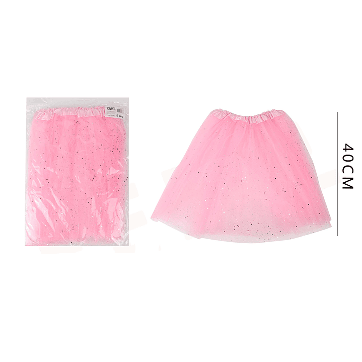 Tutu Rosado con Glitter 40Cm 1